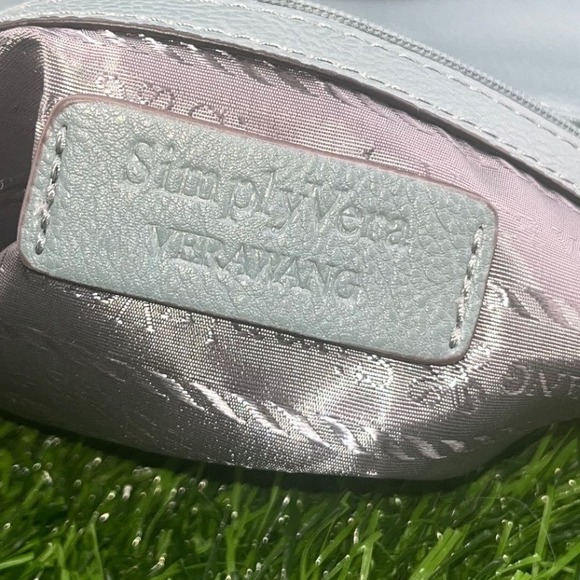 Simply Vera Vera Wang Crossbody Bag Blue Gray Snake Print Leather Purse - Picture 5 of 12